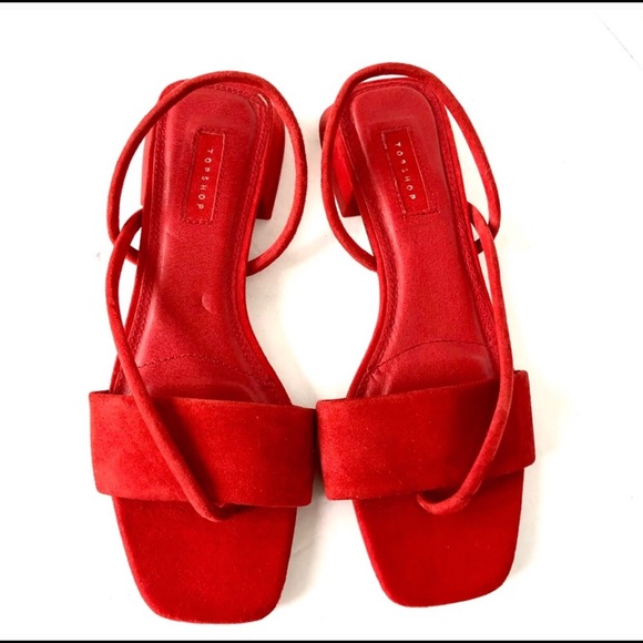red flat sandals